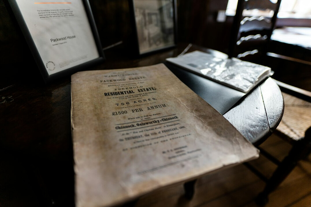 old archival documents on table